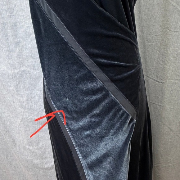 Intimately Free People Slate Blue Velvet Slip Gown L Bias Cut - Picture 6 of 16